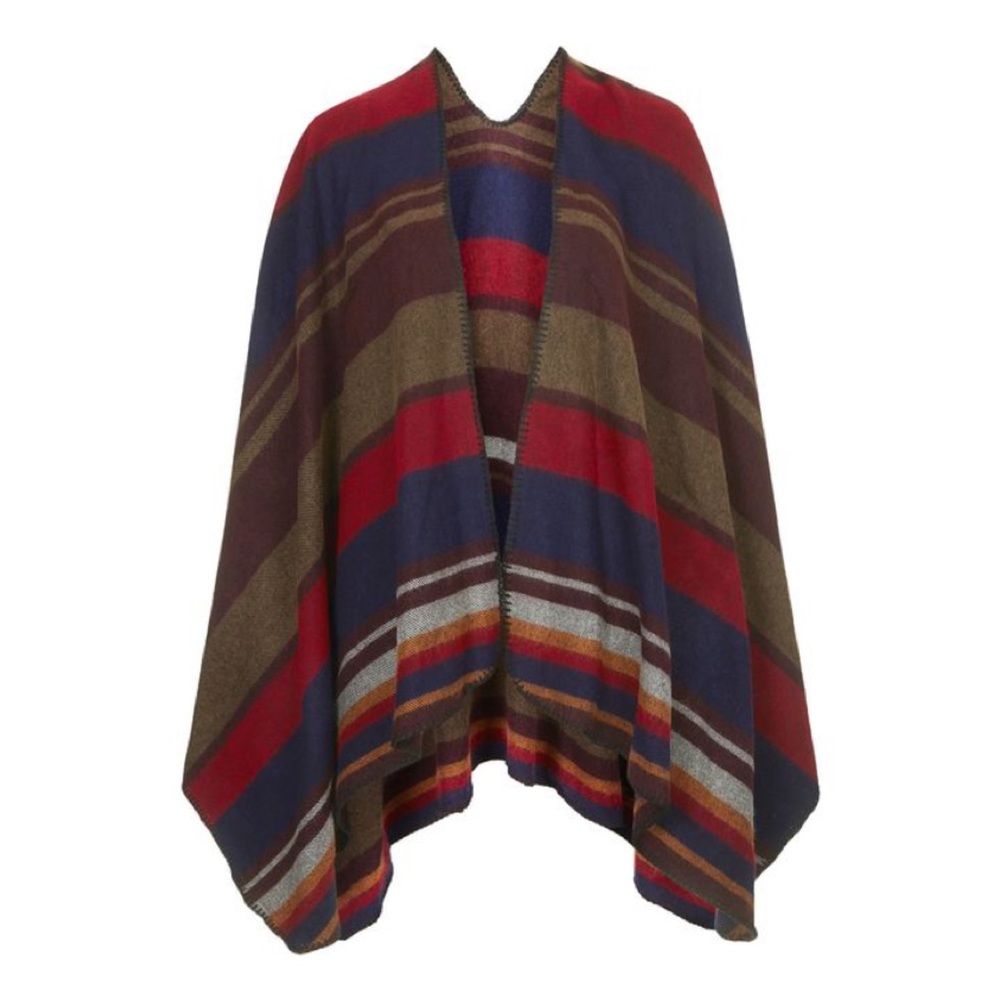 Topshop Multi-stripe blanket cape